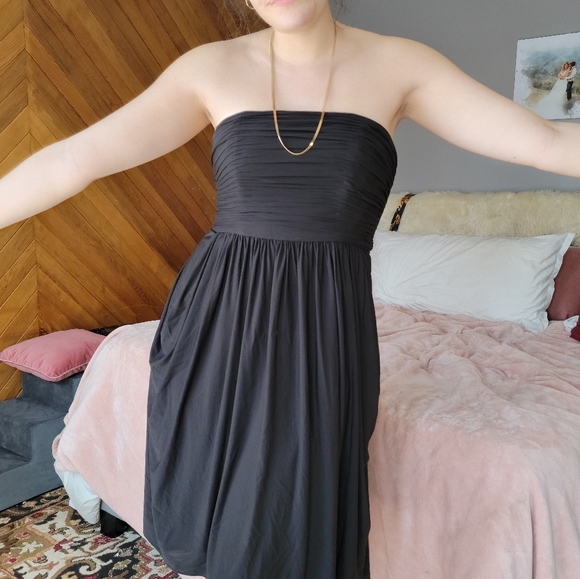 J. Crew Black Ruched Strapless Short Formal Dress - Picture 7 of 9